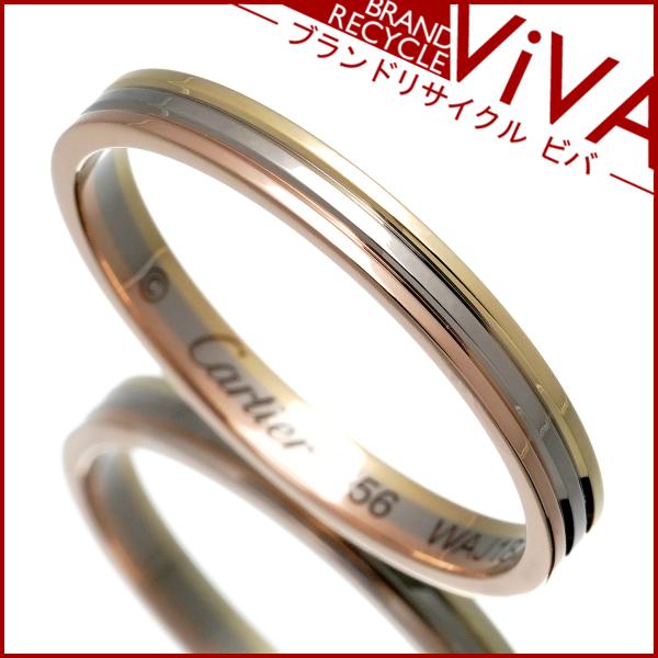 カルティエ K18 スリーカラーゴールド トリニティ ルイ ヴァンドーム リング 指輪 #56 16...