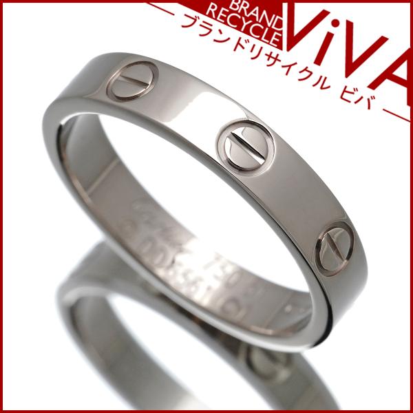カルティエ ミニラブリング 指輪 K18WG 750 ホワイトゴールド #51 11号