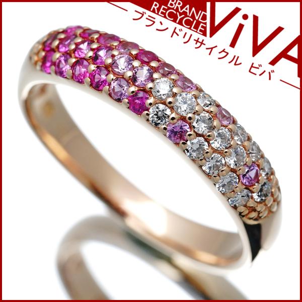 ポンテヴェキオ エテルノ リング K18PG ピンクサファイア 0.27ct ダイヤ 0.15ct ...