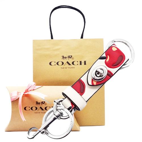 コーチCOACH キーホルダー キーリング 新作 新品 チェリープリント トリガー スナップ バッグ...