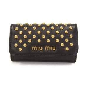 ミュウミュウmiu miu キーケース 新作/MIUMIUレザー スタッズ 6連キーケース 5M0222 NAPPA METAL BOR｜brand