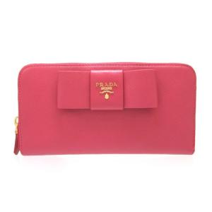 プラダ 財布 PRADA 長財布 リボン ラウンドファスナー 1M0506 1ML506  SAFFIANO FIOCCO PEONIA 新品 正規品｜brand