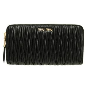 ミュウミュウ MIUMIU 長財布 新作 レディース ファスナー長財布 5ML506 5M0506 NERO MATELASSE 新品 正規品｜brand