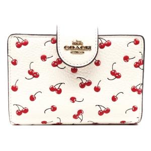 コーチ 財布 COACH サイフ 新作 新品 チェリー プリント レザー さくらんぼ 二つ折り財布 CFA19 IMCAH COACH ブランド サイフ【コーチ紙袋付き ギフト包装無料】