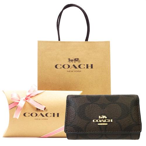 コーチ キーケース COACH 新作 新品 シグネチャー F-77998 IMAA8 ダークブラウン...