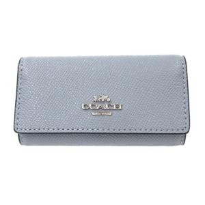 COACHコーチキーケース 新作 レザー 6連キーケース 58359 SV/M4 ミストブルー 新作モデル｜brand