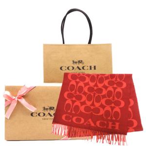 コーチ箱 紙袋付き ギフト包装無料 コーチ COACH マフラー 新作 新品 カシミヤブレンド シグネチャー ロゴ F76384 F8Q  レッド｜brand