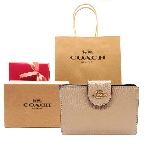 コーチ COACH 財布 二つ折り財布 新作 新品 クロスグレイン レザー 6390 IMTAU 【...