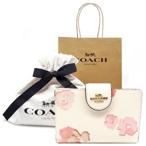 コーチ 財布 COACH サイフ 新品 フローラル 花柄 二つ折り財布 CR792 IMCAH【コー...