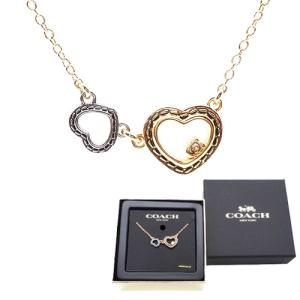 コーチ COACH ネックレス 新作 新品 ダブル スティッチド オープンハート ペンダント ネックレス CBB-39 A31 ONE【コーチ箱 紙袋付き ギフト包装無料】
