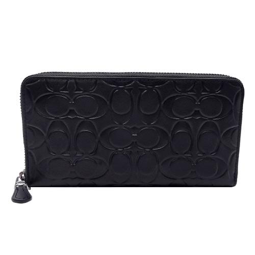 コーチ 財布 COACH 新作  新品 メンズ ファスナー長財布 シグネチャー エンボス レザー 長...