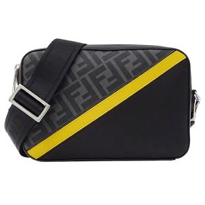 フェンディ FENDI バッグ メンズ ブランド ショルダーバッグ ズッカ ダイアゴナル カメラケース レザー グレー イエロー ブラック 7M0286｜brandbayshop