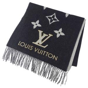 ルイ ヴィトン LOUIS VUITTON マフラー レディース ブランド ストール エシャルプ レイキャビック スタッディー カシミヤ ノワール M71588｜brandbayshop