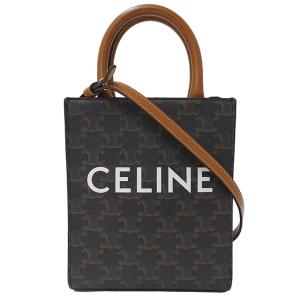 セリーヌ CELINE バッグ レディース ブランド トリオンフ ハンドバッグ ショルダーバッグ 2way ミニバーティカルカバ ブラウン 小さめ 茶｜brandbayshop