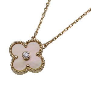 ヴァンクリーフ＆アーペル ネックレス ヴィンテージアルハンブラ レディース 750YG ダイヤ マザーオブパール 2018年X'mas限定 ホリデー