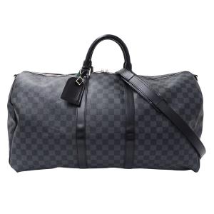 ルイ・ヴィトン LOUIS VUITTON バッグ メンズ ブランド ボストンバッグ ダミエグラフィット キーポル・バンドリエール55 ブラック N41413
