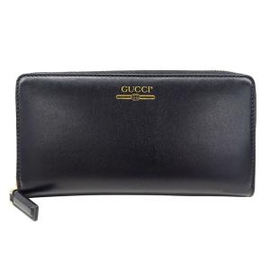 グッチ GUCCI 財布 メンズ ブランド 長財布 レザー ブラック 547591 ヴィンテージロゴ ラウンドファスナー おしゃれ 大きめ