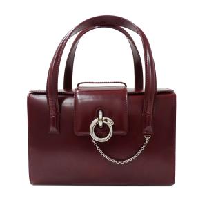 カルティエ Cartier バッグ レディース ブランド ハンドバッグ パテントレザー パンテール ボルドー