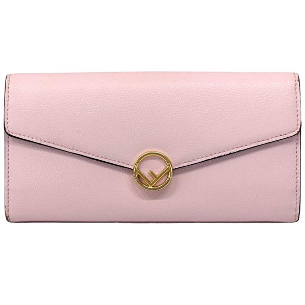 フェンディ FENDI 財布 レディース ブランド エフイズ 長財布 レザー ピンク ゴールド フラ...