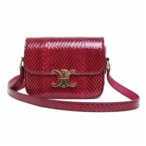 CELINE（セリーヌ） L字ファスナー 二つ折り財布 レッド ブラック