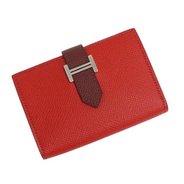 （新品・未使用品）エルメス HERMES ベアン カードケース ヴォーエプソン レザー バイカラー ...