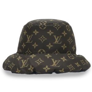 （新品・未使用品）ルイ ヴィトン LOUIS VUITTON ボブ ピロー ハット 帽子 Sサイズ モノグラム ナイロン リバーシブル ブラック ブラウン 黒 茶 M77024 箱付