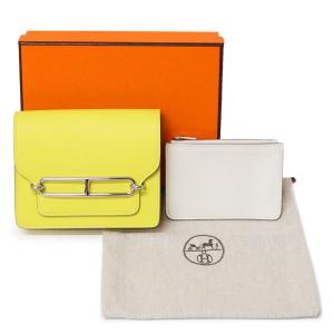 （新品・未使用品）エルメス HERMES ロウリス ルリ スリム ウォレット ヴェルソ 二つ折り財布 ヴォーエバーカラー エヴァーカラー レザー ライム ブラン 黄 白｜brandbrand