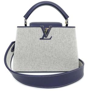 （新品・未使用品）ルイ ヴィトン LOUIS VUITTON カプシーヌ BB 銀座並木通り店限定 ハンドバッグ キャンバス カーフスキン ネイビーブルー グレー 紺 M57555｜brandbrand