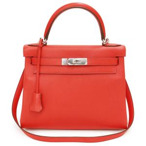 （未使用　展示品）エルメス HERMES ケリー 28 内縫い 2WAY 斜め掛け ショルダー ハンドバッグ ルージュトマト レザー レッド 赤 シルバー金具 X刻印｜brandbrand