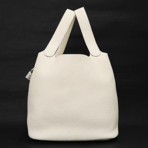 （新品・未使用品）エルメス HERMES ピコタンロック 26 GM ハンドバッグ トリヨンクレマンス レザー Nata ナタ ホワイト 白  シルバー金具 U刻印 箱付｜brandbrand