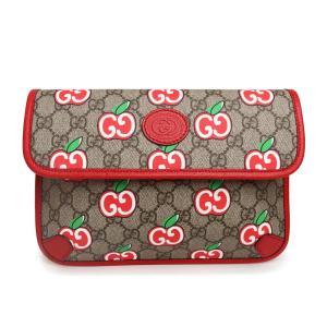 （新品・未使用品）グッチ GUCCI GGアップル プリント リンゴ ベルトバッグ ウエストポーチ GGスプリームキャンバス レザー レッド 赤ゴールド金具 625233 箱付｜brandbrand