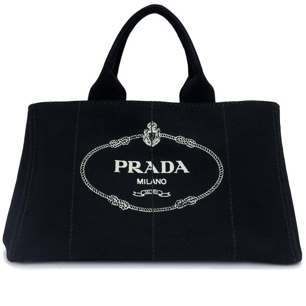 （中古）プラダ PRADA カナパ トート ハンドバッグ CANAPA キャンバス NERO ブラッ...