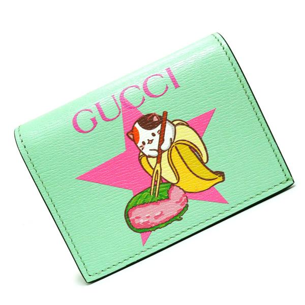 （新品・未使用品）グッチ GUCCI ばなにゃコラボ スター 桜餅 プリント カードケース コンパク...
