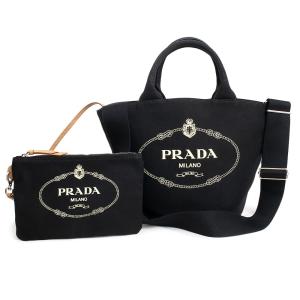 （新品・未使用品）プラダ PRADA カナパ ハンドバッグ CANAPA（キャンバス） NERO(ブラック) 黒 シルバー金具 1BG186