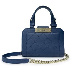 （未使用　展示品）シャネル CHANEL マトラッセ ロゴプレート チェーン 2way ショルダー ハンドバッグ 斜め掛け カーフスキン 紺 ライトゴールド金具 A93731