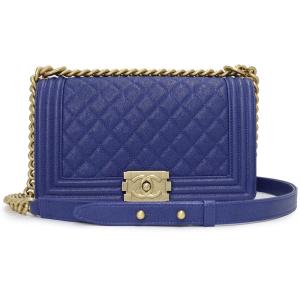 CHANEL ボディバッグ ネイビー CHANEL（シャネル） ショルダーバッグ ボーイシャネル レザー ネイビー