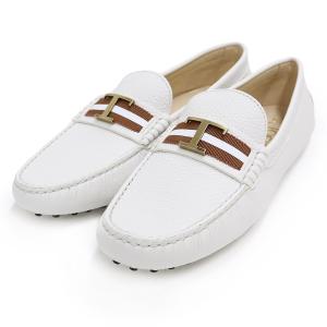 （新品・未使用品）トッズ TOD’S ゴンミーニ T タイムレス #40 27cm ドライビングシューズ 靴 ローファー レザー 白 アンティークゴールド金具 XXW00G0CY765J1