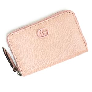 （新品・未使用品）グッチ GUCCI カラーレジン ダブルGロゴ GGマーモント ジップアラウンド コインケース 小銭入れ 財布 カーフレザー ライトピンク 644412 箱付