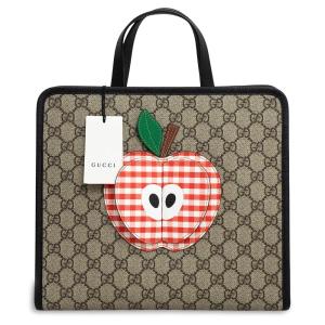 （新品・未使用品）グッチ GUCCI チルドレンズ 3D アップル ギンガムチェック ハンドバッグ トート GGスプリームキャンバス ベージュ ブラック レッド 648797