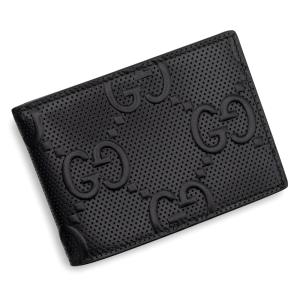 （新品・未使用品）グッチ GUCCI 二つ折り財布 札入れ GGエンボスレザー ブラック 625559 箱付