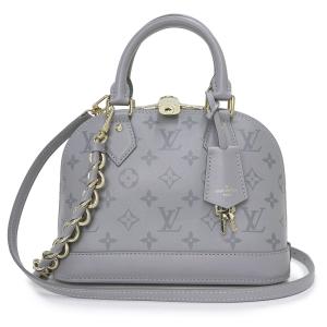 （美品）ルイ ヴィトン LOUIS VUITTON アルマ BB チェーン 2WAY ショルダー ハンドバッグ モノグラムインク カーフスキン レザー トリアノン グレー M12561