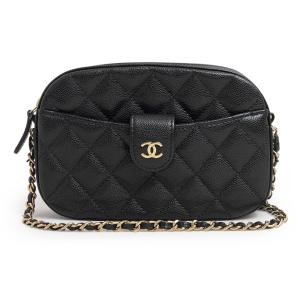 （未使用　展示品）シャネル CHANEL ココマーク マトラッセ チェーン ショルダーバッグ キャビアスキン レザー ブラック ゴールド金具 AP3998 箱付