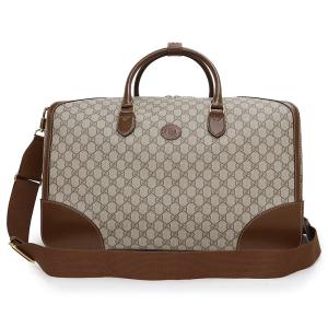 （未使用　展示品）グッチ GUCCI インターロッキングG 2WAY ショルダー ダッフル ボストンバッグ レザー GGスプリームキャンバス ベージュ ブラウン 696015