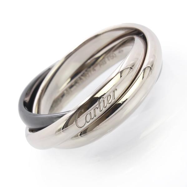 （美品）カルティエ Cartier トリニティ クラシックモデル 3連 リング 指輪 ＃58 18号...