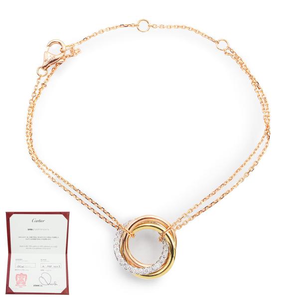 （美品）カルティエ Cartier トリニティ チェーン ブレスレット K18PG K18YG K1...