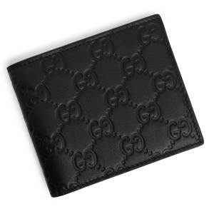 （未使用　展示品）GUCCI グッチ 779836 シグネチャー グッチシマレザー ブラック 札入れ 二つ折り財布