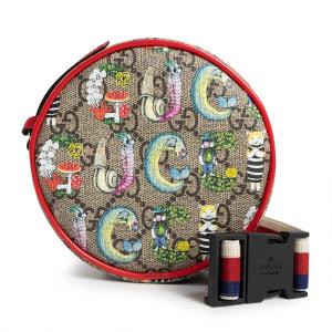 （新品・未使用品）GUCCI グッチ 502330 チルドレンズ ヒグチユウコ GGスプリームキャンバス ベージュ レッド ラウンド ミニ ウエストポーチ ウエストバッグ