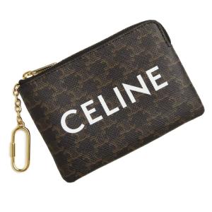 （新品・未使用品）CELINE セリーヌ 10C662CA2 コイン＆カードポーチ トリオンフキャンバス ブラック フック付き コインケース 小銭入れ 財布 ゴールド金具 箱付