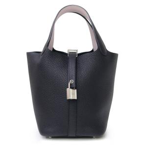 （未使用　展示品）HERMES エルメス ピコタンロック エクラ 18 PM キャバン モーヴペール ネイビー ピンク U刻印 トリヨンクレマンス ヴォースイフト レザー