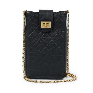 （未使用　展示品）CHANEL シャネル AP1264 2.55 マトラッセ チェーンショルダー カーフスキン ブラック 携帯 ケース スマートフォンケース 斜め掛け レザー